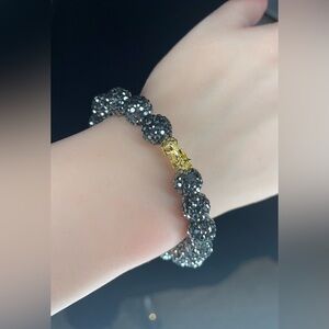Swaroski crystal bracelet with18k real gold charm